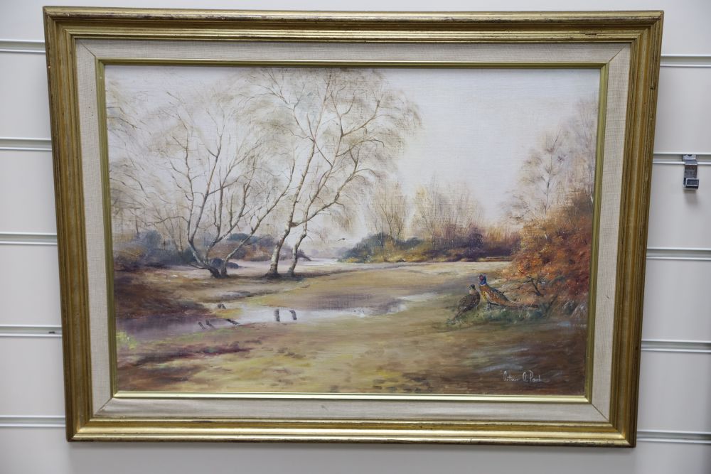 Arthur A. Pank, oil on canvas laid on board, Autumn Morning, signed, 35 x 50cm